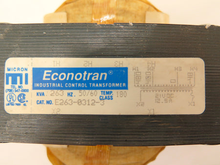 Econotran E263-01312-3 Industrial Control Transformer 263KVA 21Vdc - Advance Operations