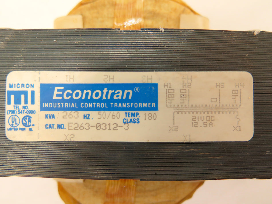 Econotran E263-01312-3 Industrial Control Transformer 263KVA 21Vdc - Advance Operations