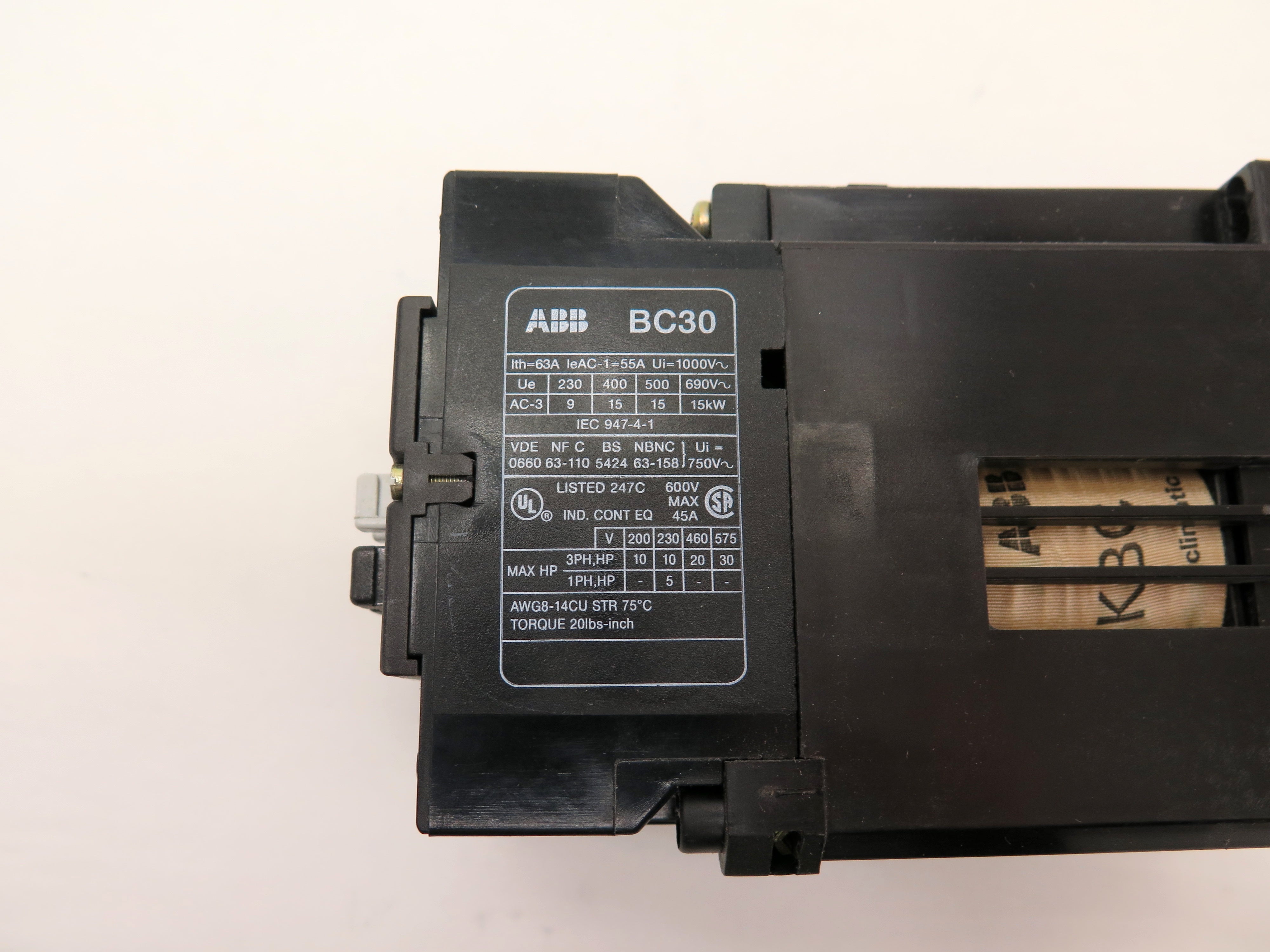 ABB BC30C*EX Contactor 600Vmax 30HP Relay 24V Coil - Advance Operations