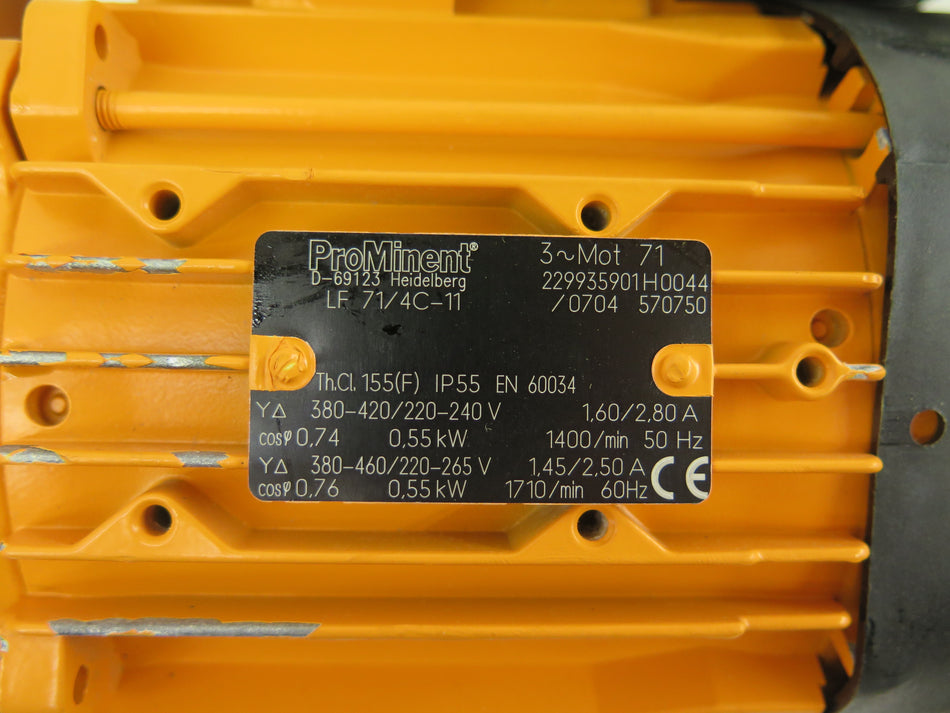 Prominent LF 71/4C-11 229935901H0044 Pump Electric Motor 380-420/220-240Vac - Advance Operations