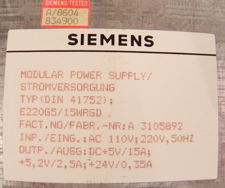 Siemens Power Supply 6ES5951-7LD11 - Advance Operations