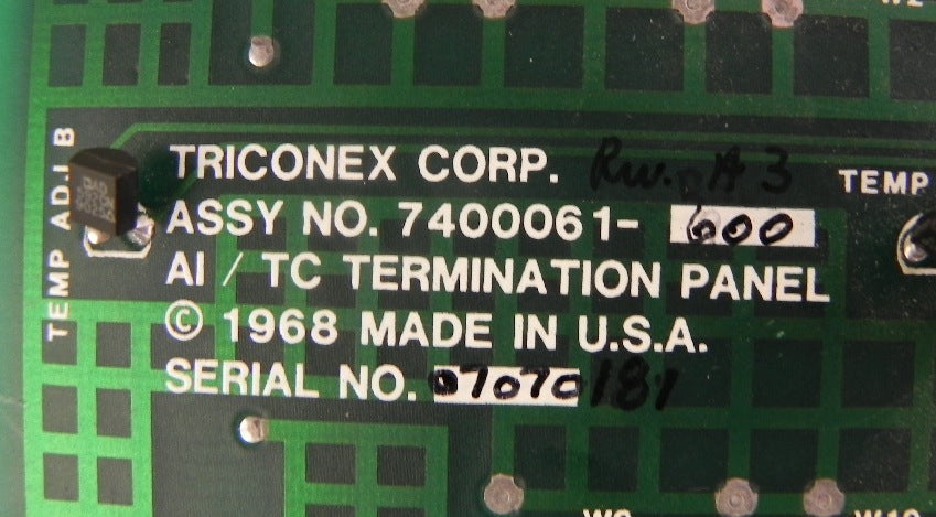 Triconex Termination Panel for 2755 7400061-600 - Advance Operations