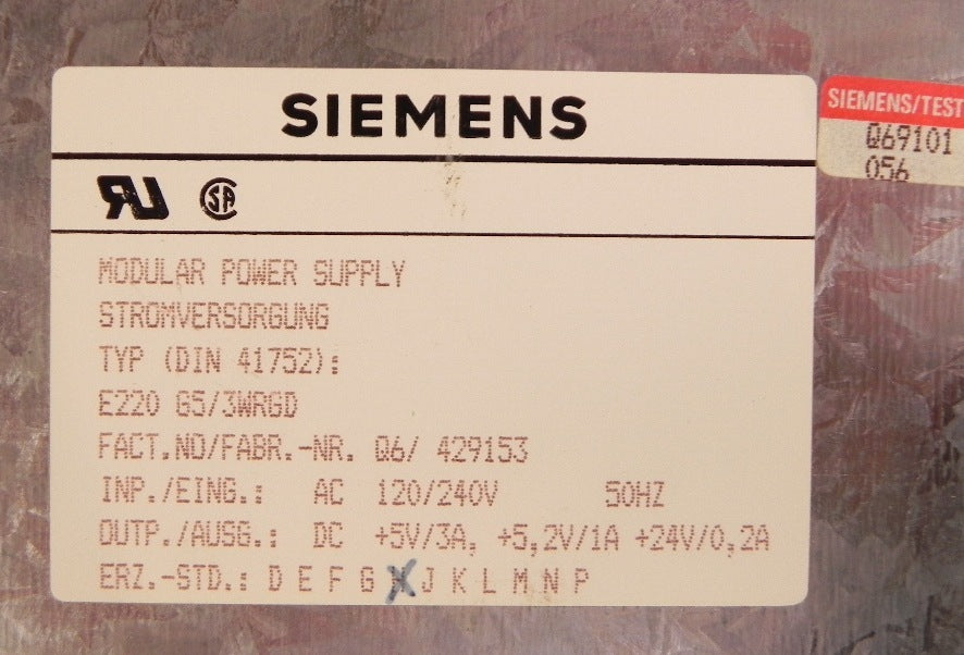 Siemens Modular Power Supply 6ES5951-7LB14 - Advance Operations