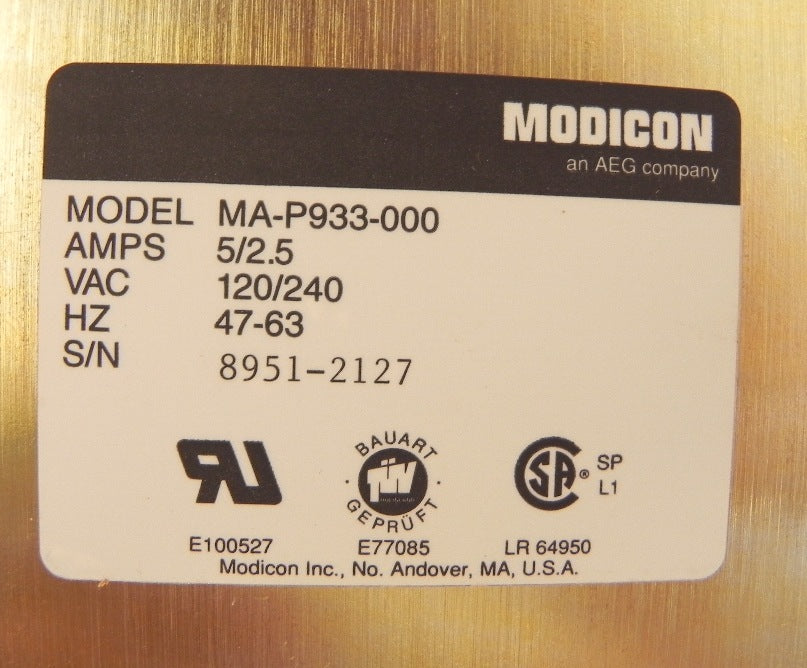 Modicon / Gould Power Supply Module MA-P933-000 - Advance Operations