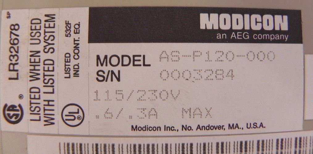 Modicon Power Supply Module AS-P120-000 - Advance Operations