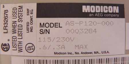 Modicon Power Supply Module AS-P120-000 - Advance Operations