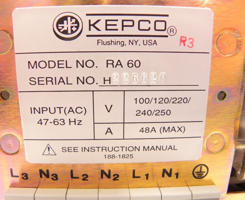 Kepco Rack Adapter for HSP Power Supply RA 60 - Advance Operations